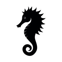 seahorse face silhouette on a white background