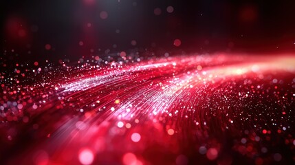Fototapeta premium Abstract Red Glowing Particles Background