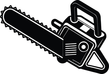 Chainsaw Silhouette Vector | Tool, Lumberjack & Cutting Equipment