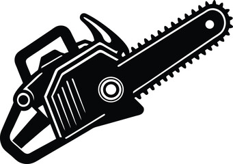 Chainsaw Silhouette Vector | Tool, Lumberjack & Cutting Equipment