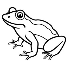 Minimalist Frog Line Art Vector