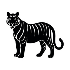 tiger silhouette on a white background