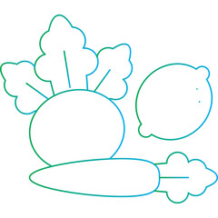 Vegetables single vector icon illustration