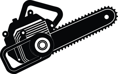Chainsaw Silhouette Vector | Tool, Lumberjack & Cutting Equipment