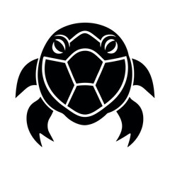 Obraz premium turtle face silhouette on a white background