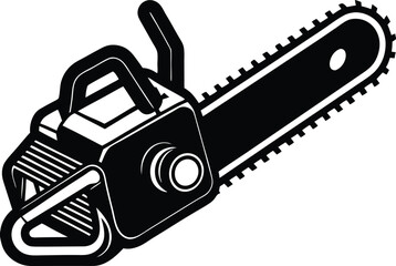 Chainsaw Silhouette Vector | Tool, Lumberjack & Cutting Equipment