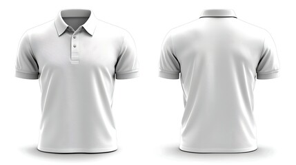 White Polo Shirt Mockup for Front & Back. (2)