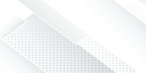 Abstract background with white and gray color technology modern background design, Clean Technology Background with Overlapping Squares and Soft Illumination