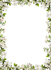 Branch png. Branches png. Frame of branch. Magnolia, apple tree, white flower, Cherry blossom spring summer tree. Space for text, transparent background, cutout