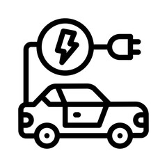 electric car line icon