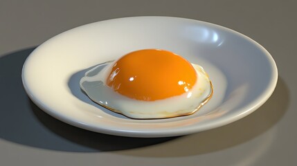 The picture of fried eggs on a plate looks very delicious.