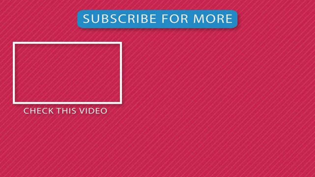 Video promotion template with a bold pink background and diagonal lines. Subscribe for more concept.