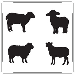 Sheep silhouette, Sheep illustration , Sheep clipart, Sheep vector , Sheep icon , black Sheep , Sheep illustration on white background,