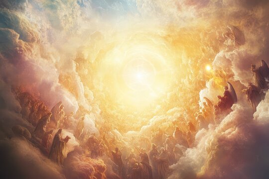 Divine light shines on celestial beings