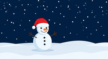 Fototapeta premium Midnight Snowfall Serenade AI Generated
