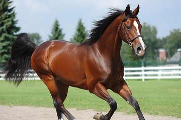 Chestnut Horse Running Track.