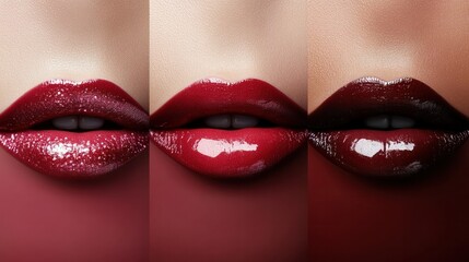 Fototapeta premium Lipstick swatches on different lip colors