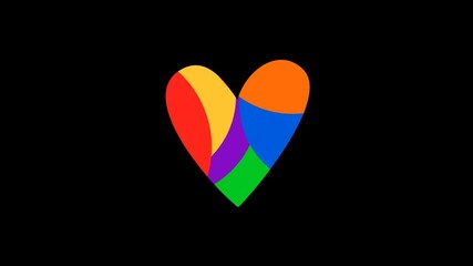 heart on black background lgbt symbol, rainbow flag, lgbtq pride month
