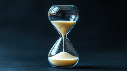 Classic hourglass on a dark background.