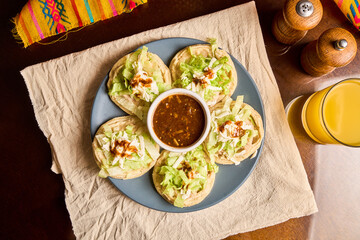 Sopes. Traditional homemade Mexican food