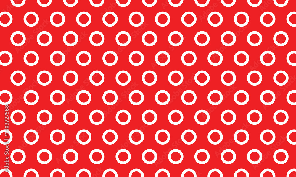 Poster abstract outline white dot pattern on red.