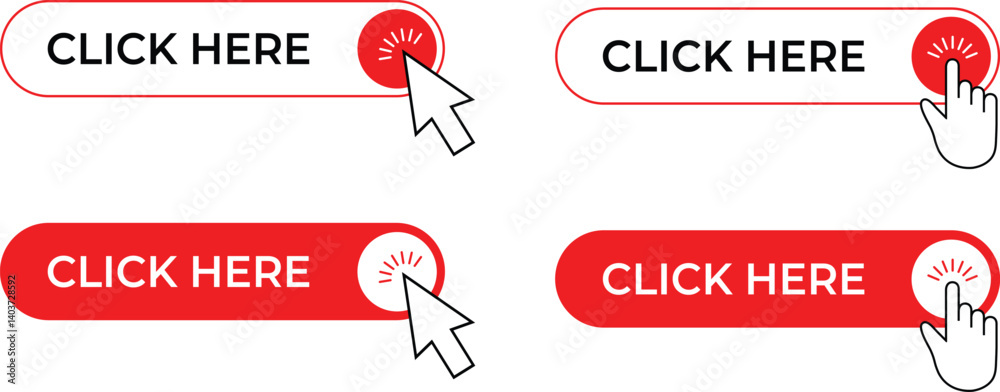 Poster click here button symbol vector illustration.