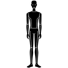 Vector silhouette of a mannequin standing in a neutral
