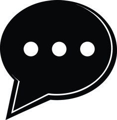 Fototapeta premium Chat Message Silhouette Vector | Communication, Talk & Social Icon