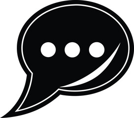 Chat Message Silhouette Vector | Communication, Talk & Social Icon