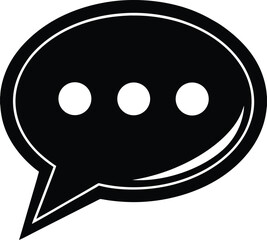 Chat Message Silhouette Vector | Communication, Talk & Social Icon