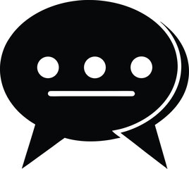 Chat Message Silhouette Vector | Communication, Talk & Social Icon