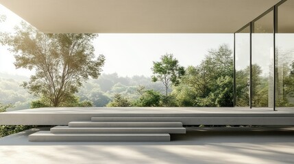 Modern Minimalist House with Panoramic Forest View