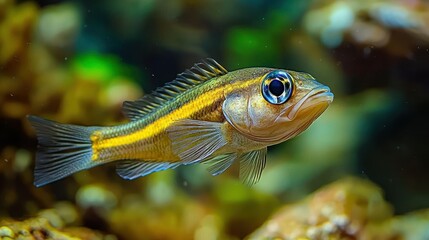 Stunning Yellow and Brown Fish in Aquarium