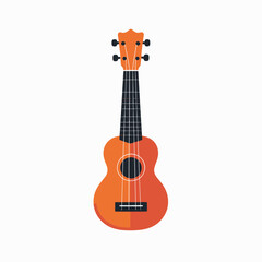 Obraz premium vibrant orange ukulele with black strings