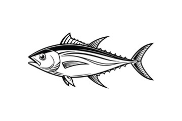 Fototapeta premium Tuna fish vector on a white background