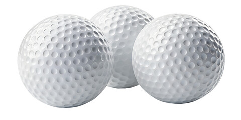 Premium Three White Golf Balls Transparent PNG – Isolated Dimpled Sports Icon for Creative Design