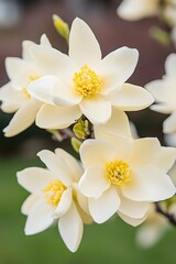 Obraz premium Closeup of Creamy White Magnolia Blossoms