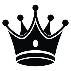 Stylized black silhouette crown with elegant curves