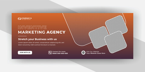 Digital marketing agency Facebook cover design template