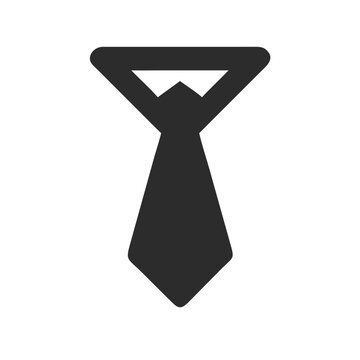 Black Tie Icon on Minimalist Background  