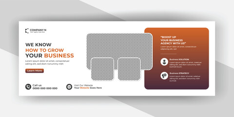 Digital marketing agency Facebook cover design template