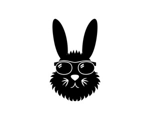 creative details Bunny with Sunglasses Icon Vector Illustration