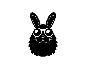 creative details Bunny with Sunglasses Icon Vector Illustration
