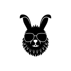 creative details Bunny with Sunglasses Icon Vector Illustration