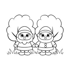 Fototapeta premium cute santa and mrs claus waving add grass and a (1).eps
