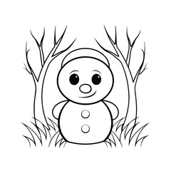 cute snowman blowing kisses  add grass and a tree  (1).eps