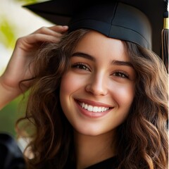 Graduate with a proud smile close-up portrait