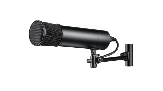 High-Fidelity Recording: Professional Microphone with Articulating Mounting Arm