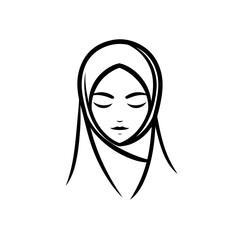 Hijab logo vector art and graphics