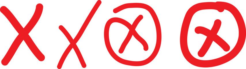 Hand Drawn Cross Mark Vector Icon in Sketch Style for Error, Cancel, and UI Design. Eps 10